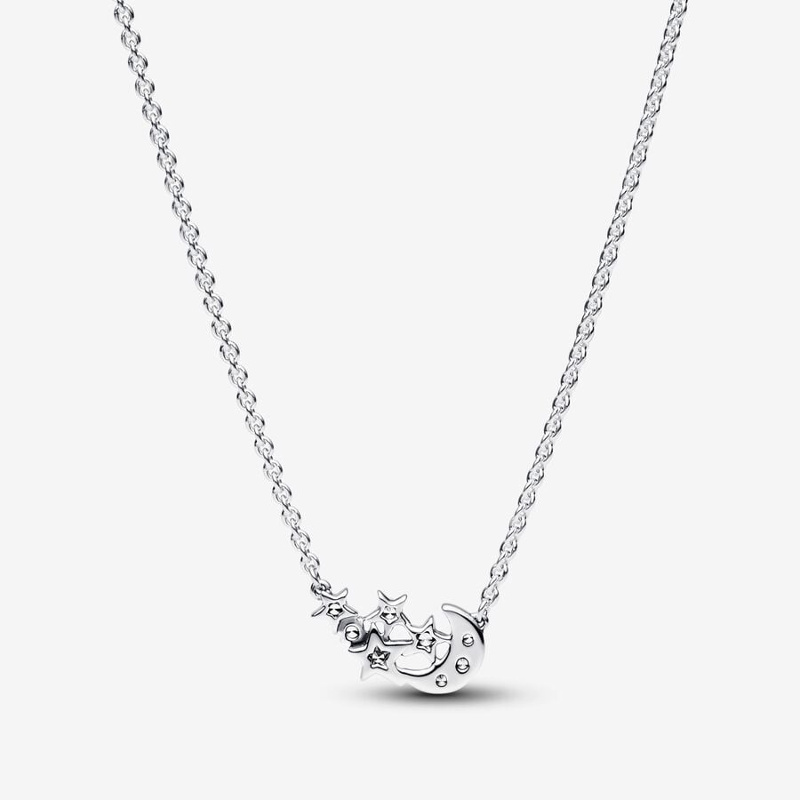 Sparkling Moon & Star Collier Necklace