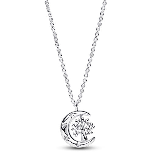 Pandora Moon & Spinning Tree of Life Pendant Necklace