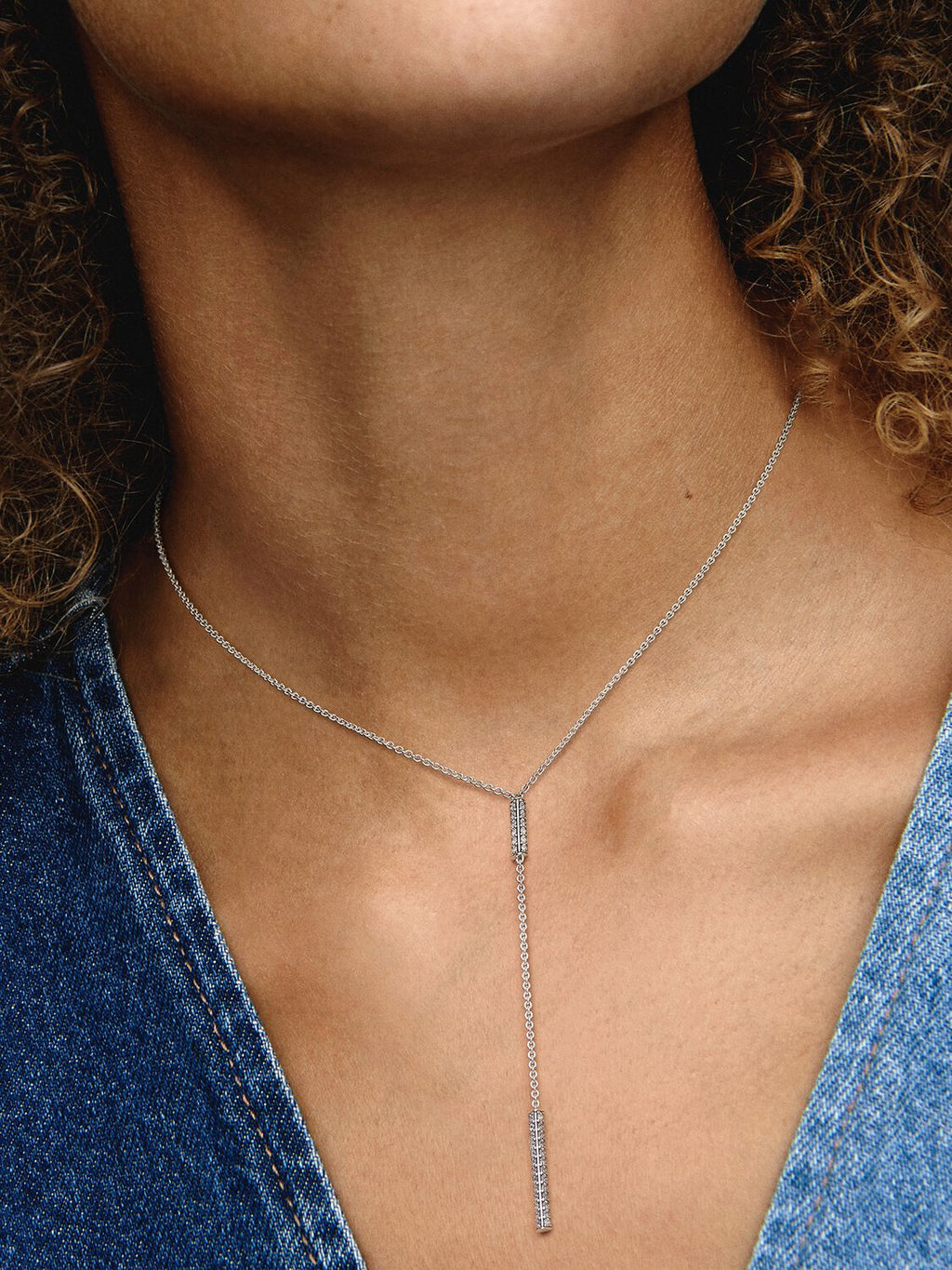 Pandora Timeless Pavé Prism Drop Necklace