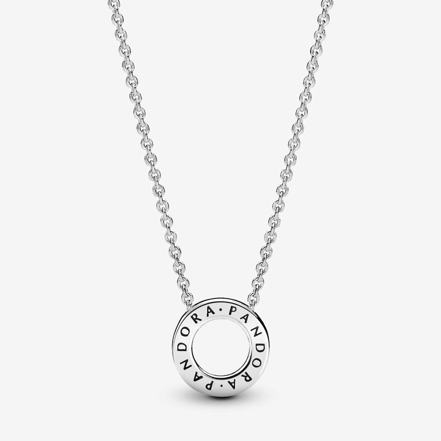 PANDORA logo reversible silver necklace