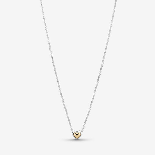 Domed Golden Heart Collier Necklace