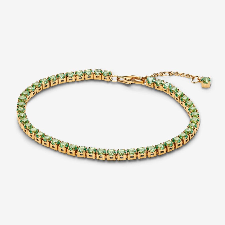 Sparkling Green Tennis Bracelet 14k gold plating 561469C02 /2025 D