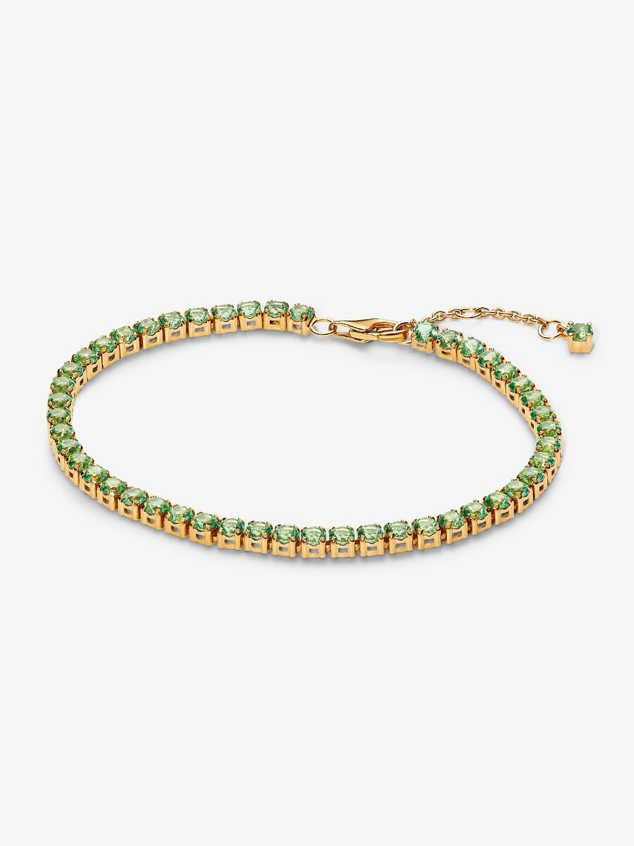 Sparkling Green Tennis Bracelet14k Gold-plat brace 561469C02-16 /2025 D