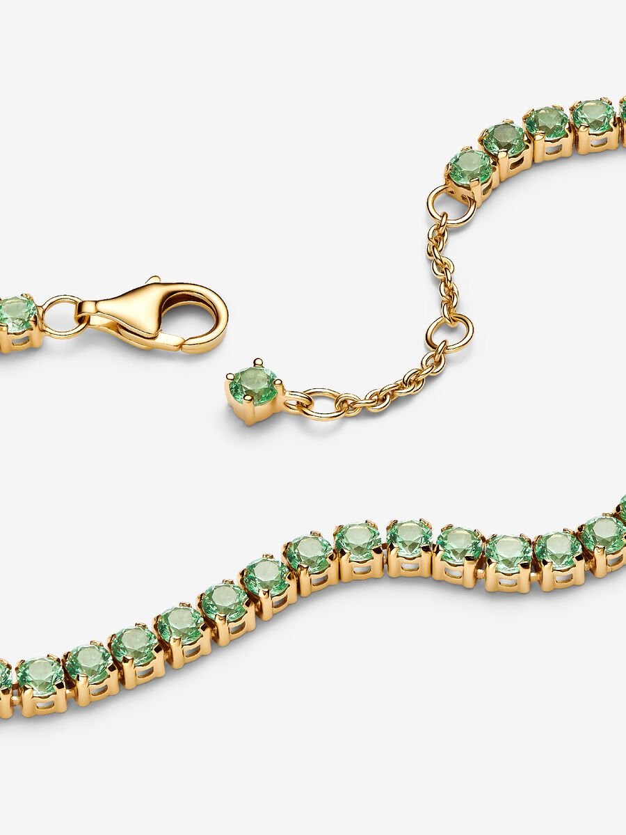 Sparkling Green Tennis Bracelet14k Gold-plat brace 561469C02-16 /2025 D