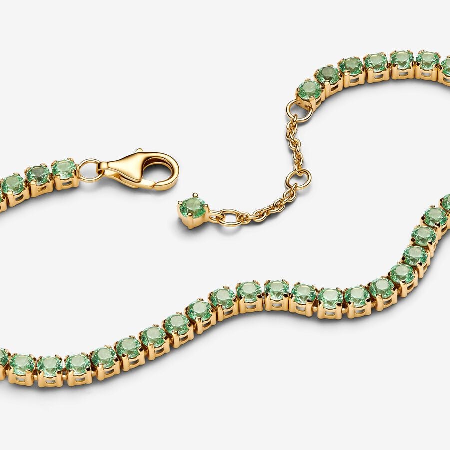Sparkling Green Tennis Bracelet 14k gold plating 561469C02 /2025 D
