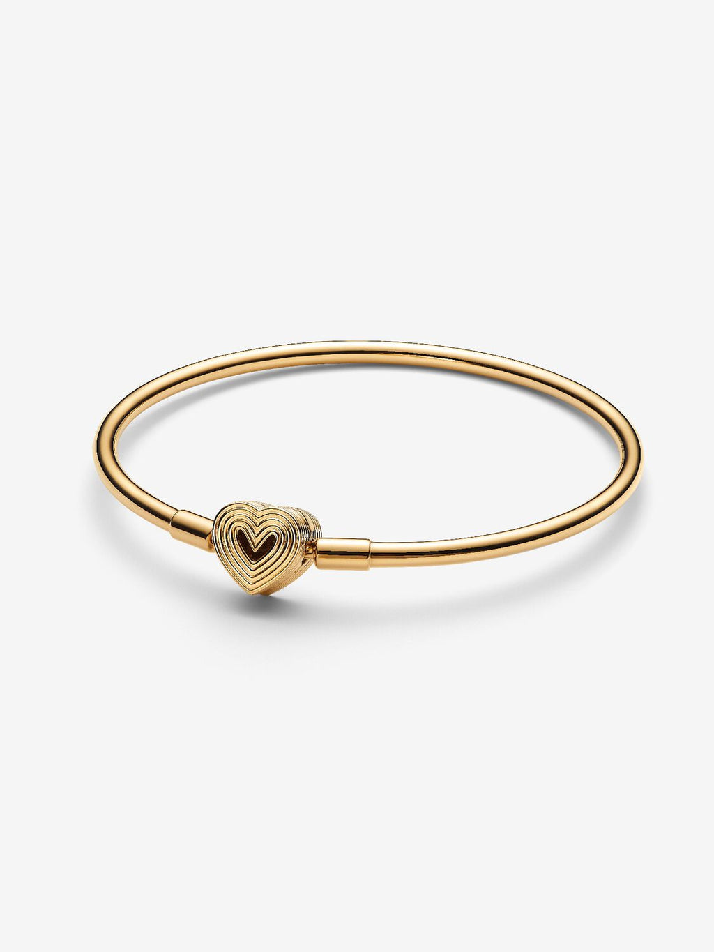 Radiating Heart Clasp Bangle 14k gold plating