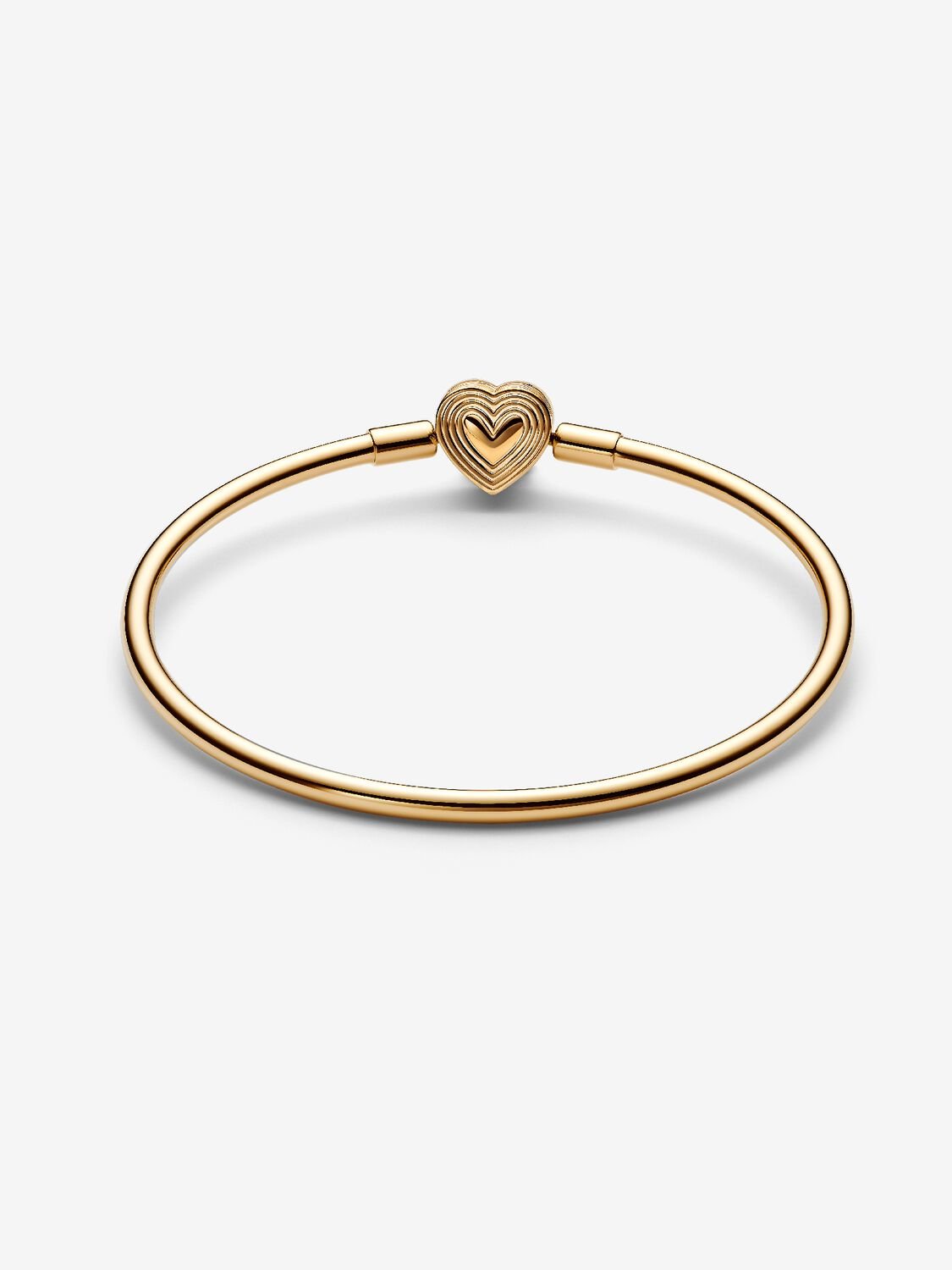 Radiating Heart Clasp Bangle 14k gold plating