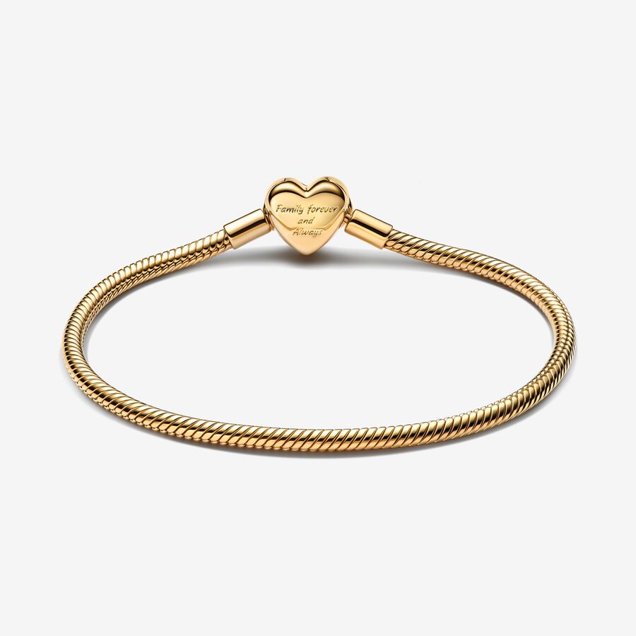 Sparkling Infinity Heart Clasp Snake Chain Bracelet