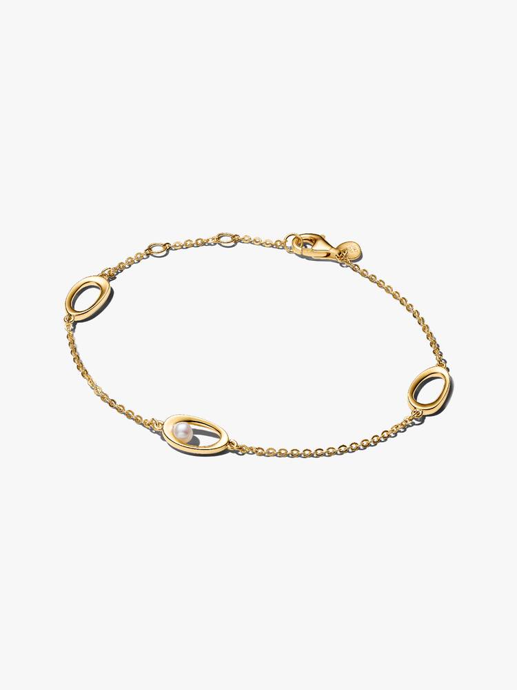 Organically Shaped Oval & Treated Freshwater Cultured Pearl Bracelet Pandora West Africa