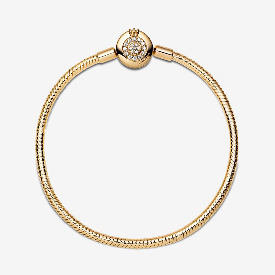 Pandora Moments Sparkling Crown O Snake Chain Bracelet
