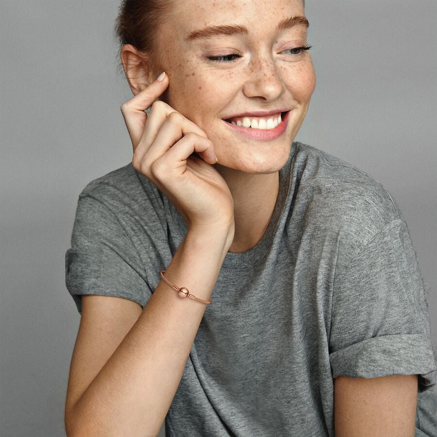 Pandora 14k Rose gold-plated Mesh Bracelet with Pandora Clasp