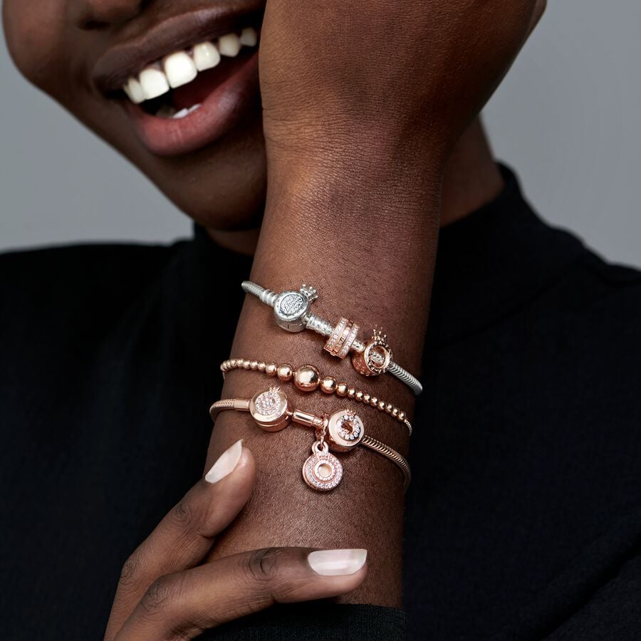 Pandora Moments Sparkling Crown O Snake Chain Bracelet