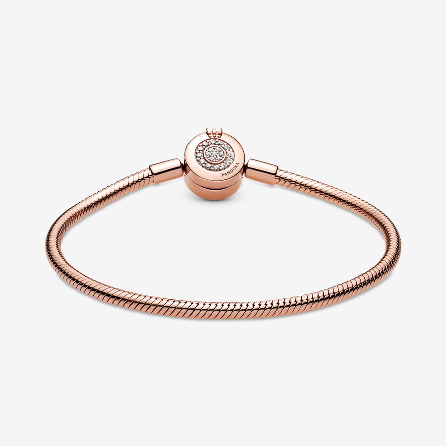 Pandora Moments Sparkling Crown O Snake Chain Bracelet
