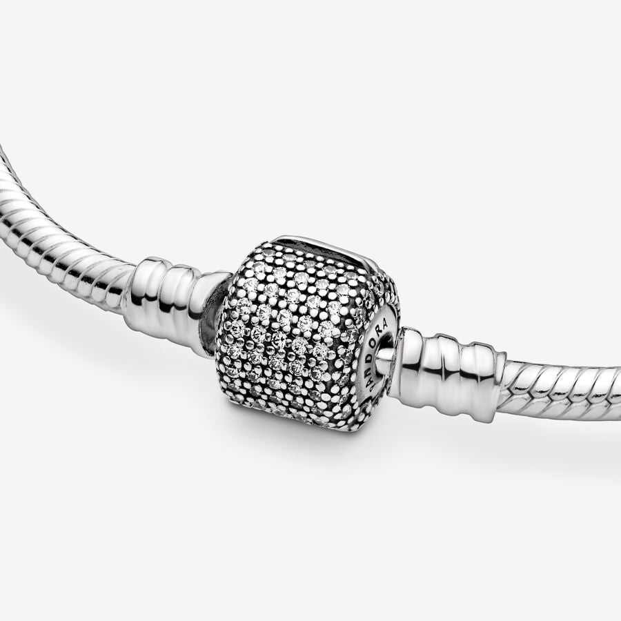 Pandora Moments Sparkling Pavé Clasp Snake Chain Bracelet