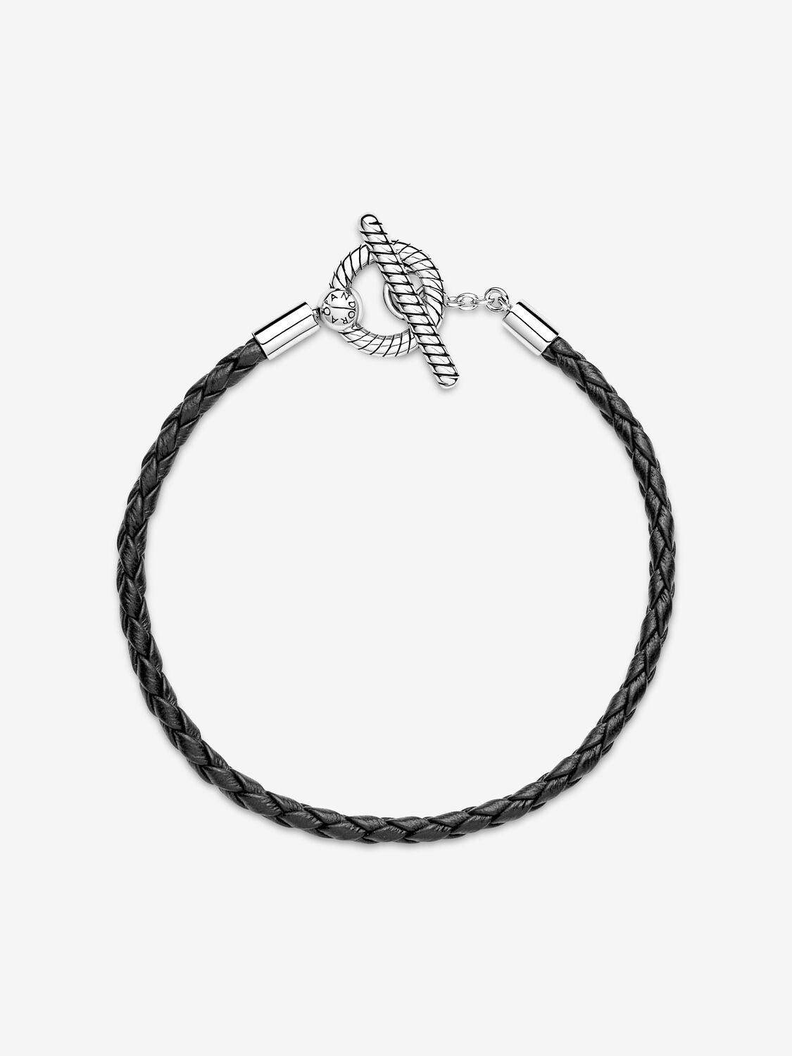 Pandora Moments Braided Leather T-bar Bracelet