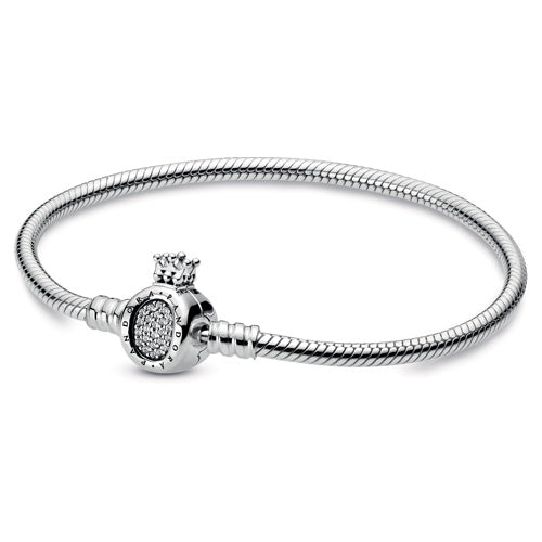 SALE - Sterling Silver Bracelet with O Crown Clasp- 598286CZ