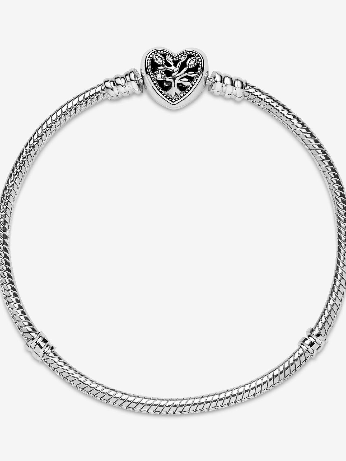 Family Tree Heart Clasp Snake Chain Bracelet