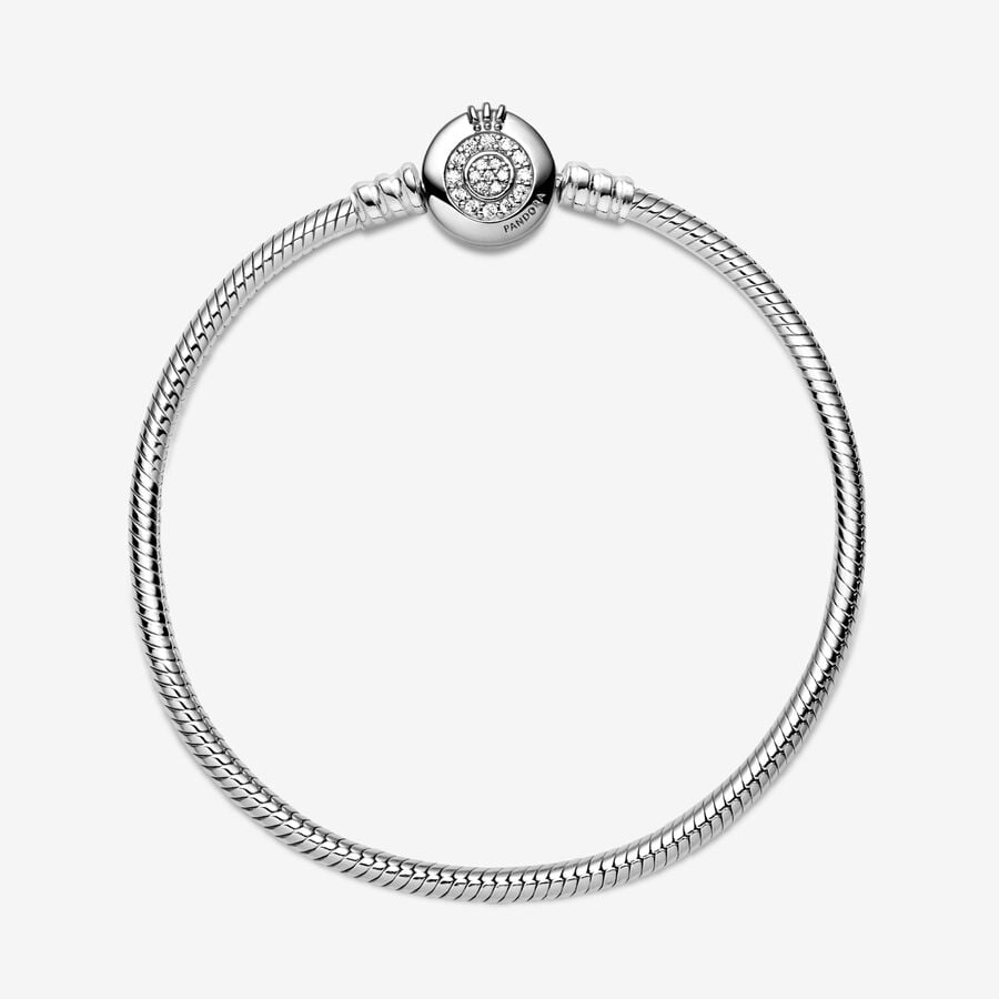 Pandora Moments Sparkling Crown O Snake Chain Bracelet