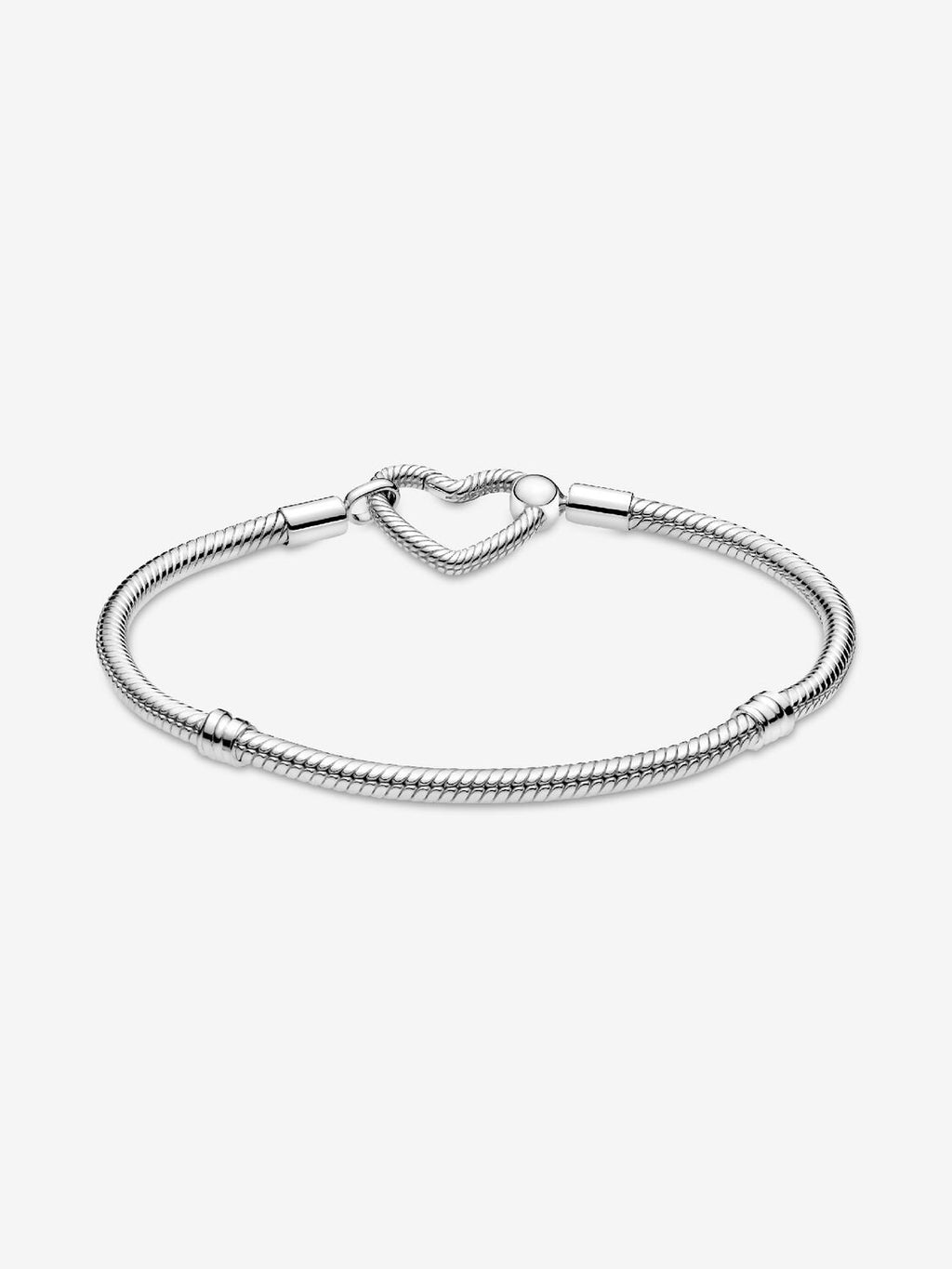 Pandora Moments Heart Closure Snake Chain Bracelet