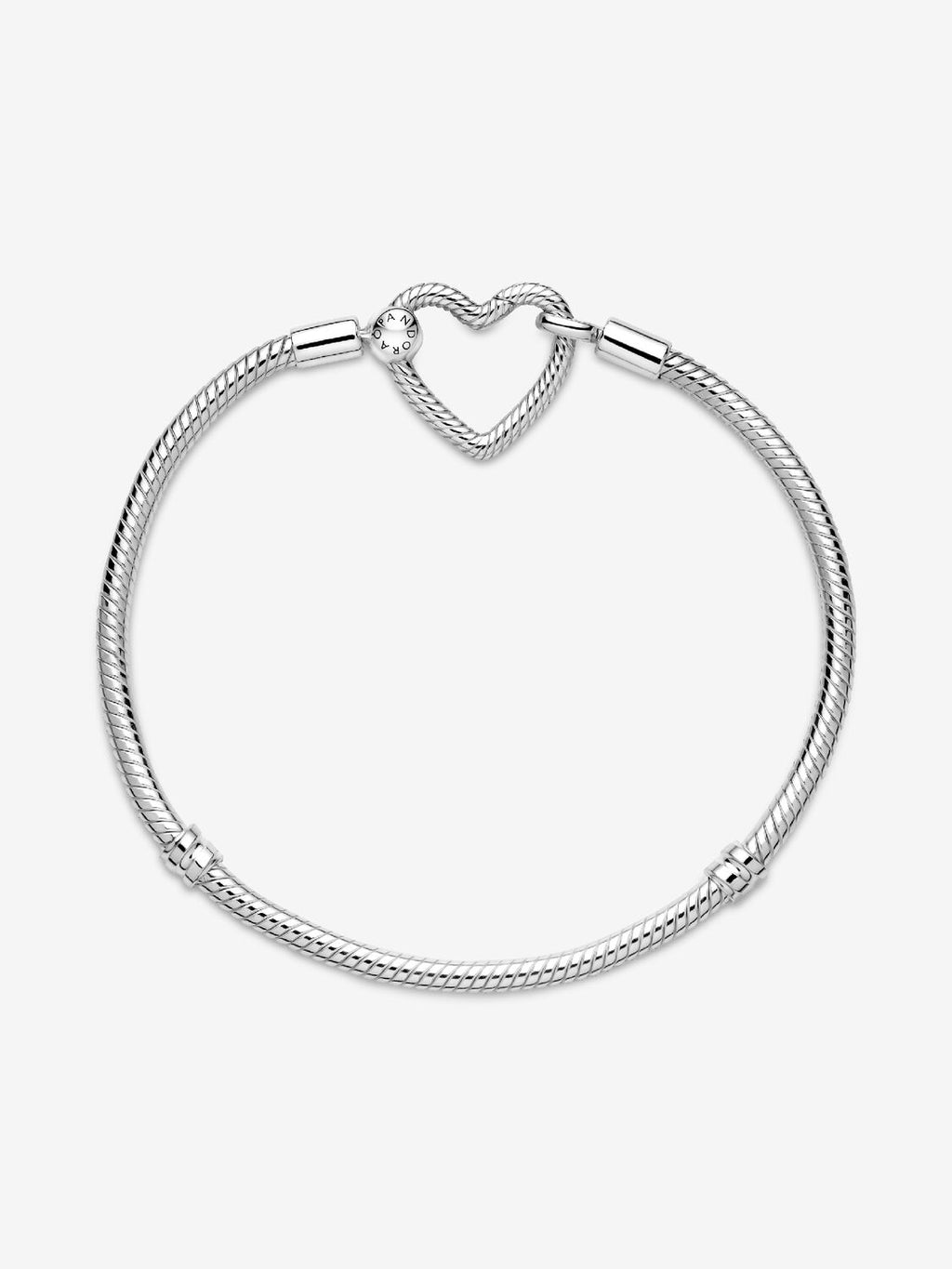 Pandora Moments Heart Closure Snake Chain Bracelet