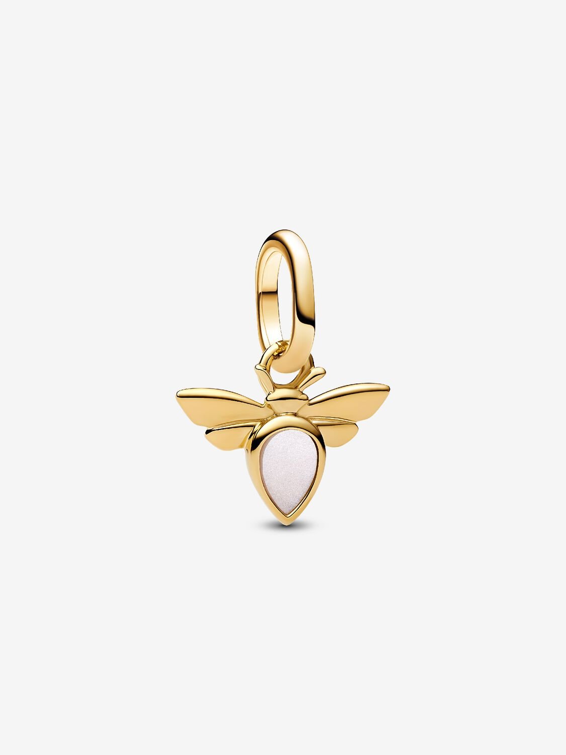 White Bee Mini Dangle Charm 14k gold plating 763826C01