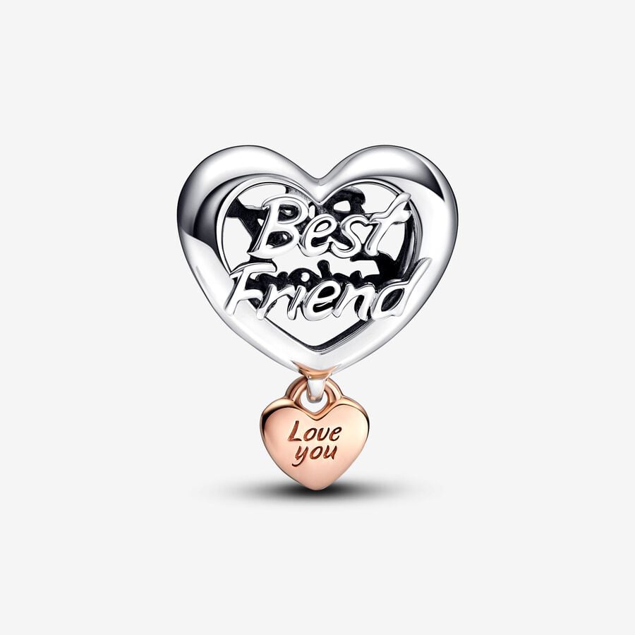 Love You Best Friend Heart Charm
