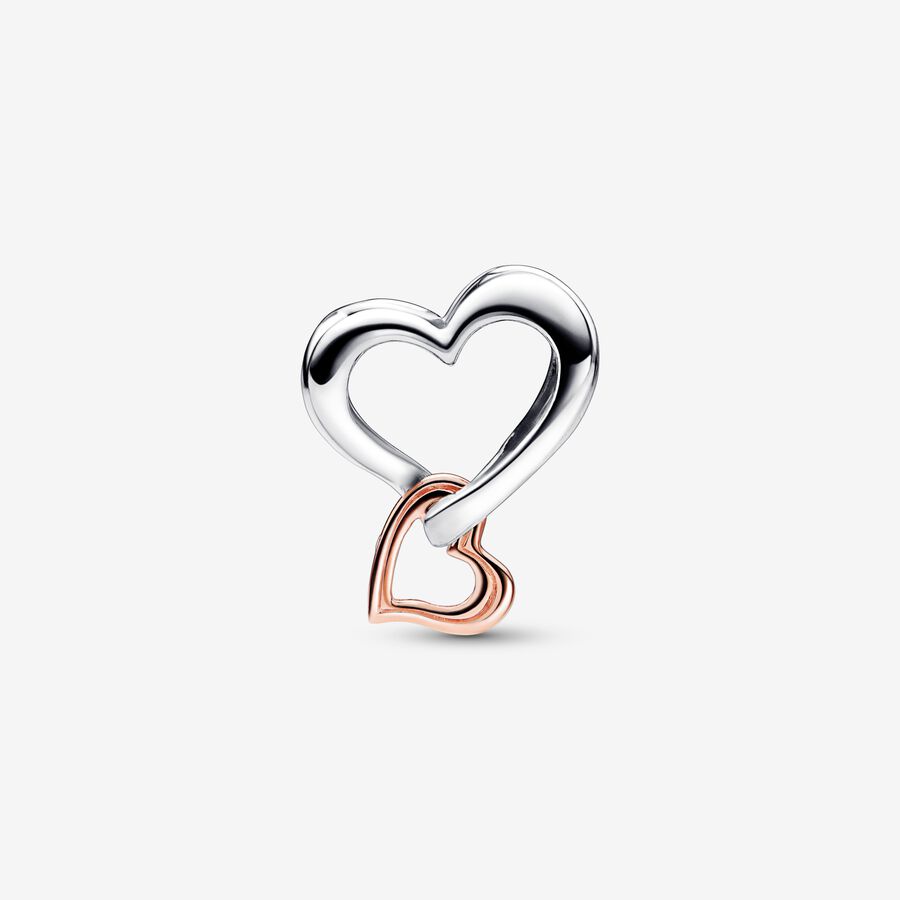 Two-tone Openwork Infinity Heart Charm