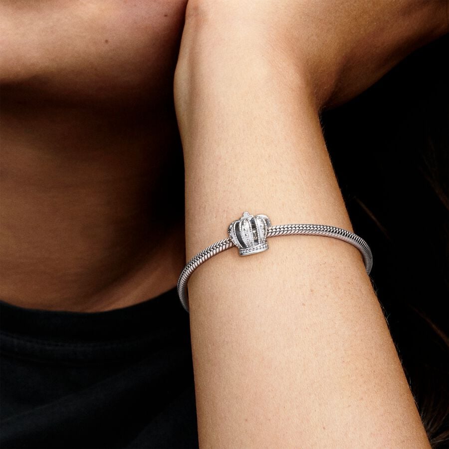 Regal Crown Charm - Pandora West Africa Charms This crown charm will make you feel like royalty! The design has been intricately crafted from sterling silver and will leave you feeling completely fabulous. The charm would be the perfect gift for a little princess! (790930)  
