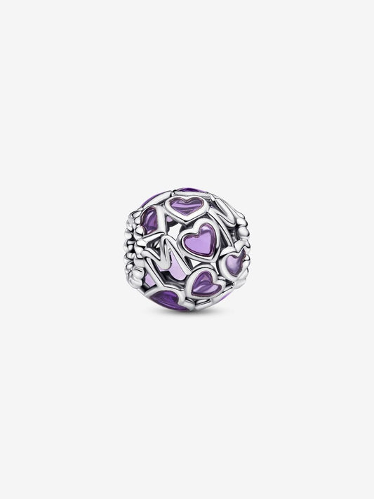 Mum heart silver charm