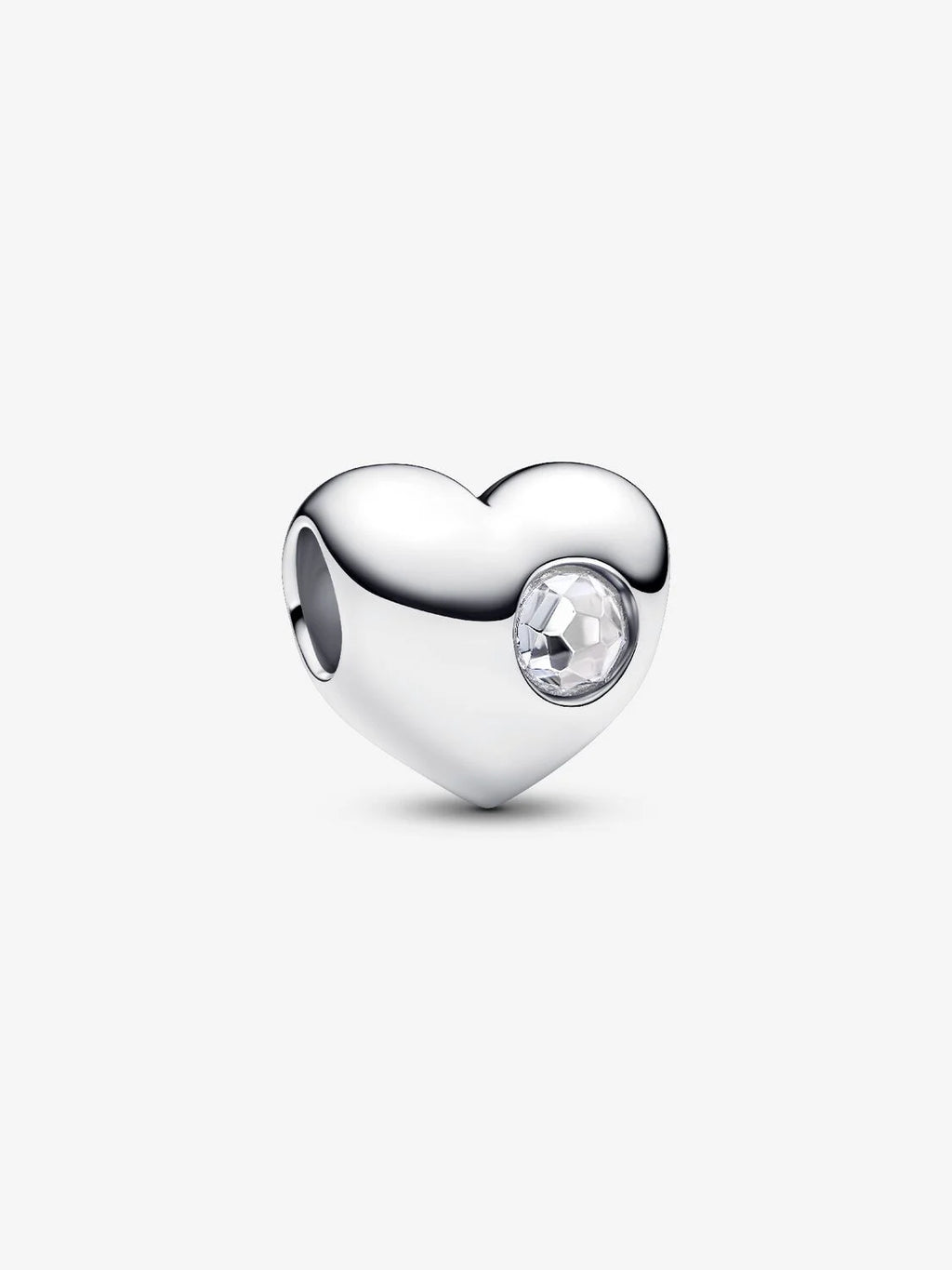 Engravable Clear Stone Heart Charm