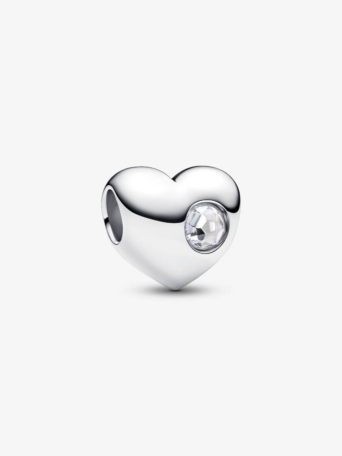 Engravable Clear Stone Heart Charm