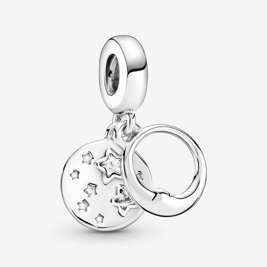 Sleeping Moon and Stars Dangle Charm