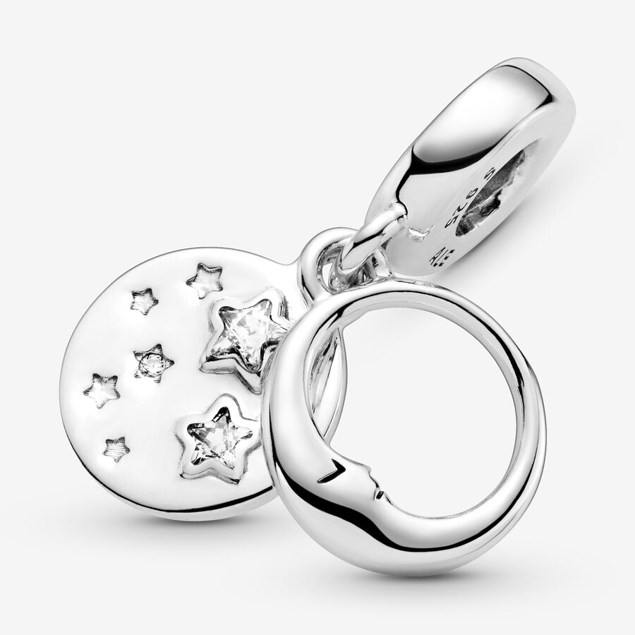 Sleeping Moon and Stars Dangle Charm