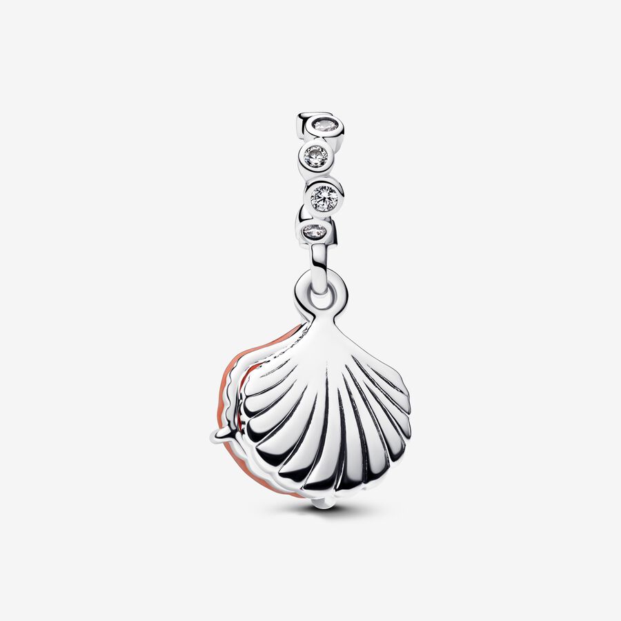 Coral-coloured Shell Double Dangle Charm - Pandora West Africa Charms   