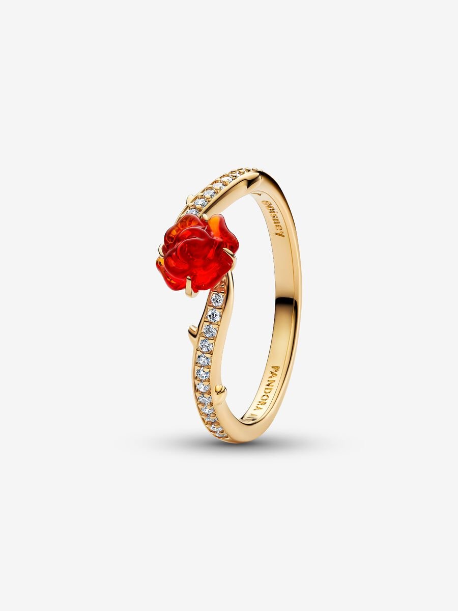 Disney Beauty and the Beast Enchanted Rose Ring - Pandora West Africa Rings   