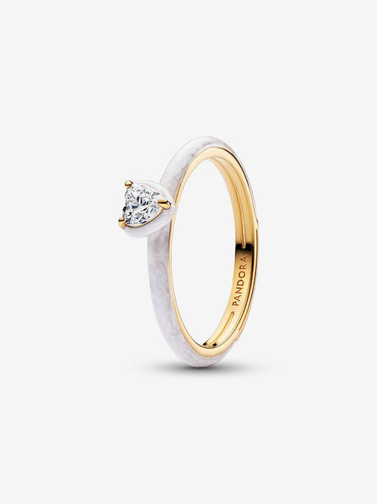 White Chakra Heart Ring