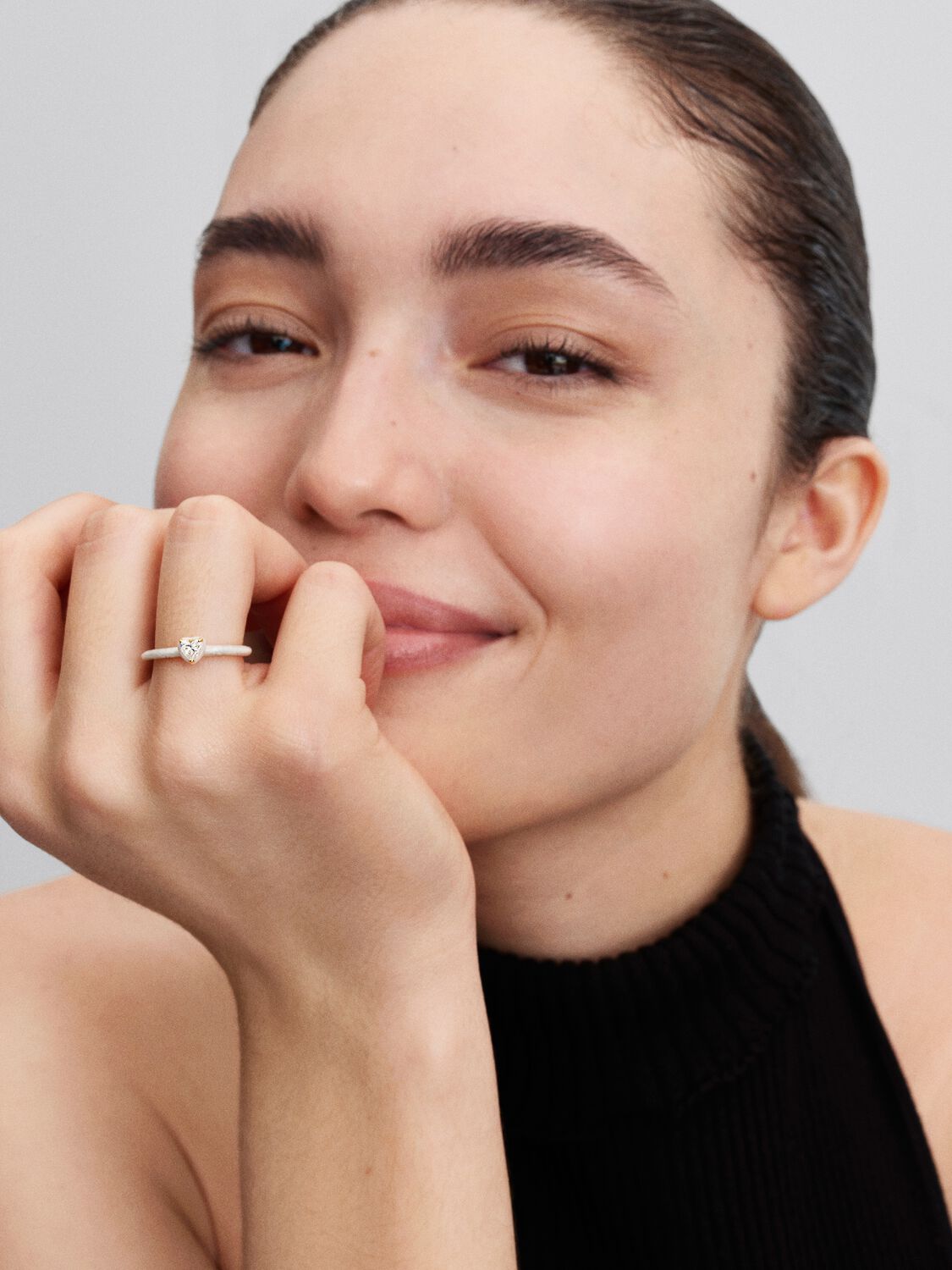 White Chakra Heart Ring