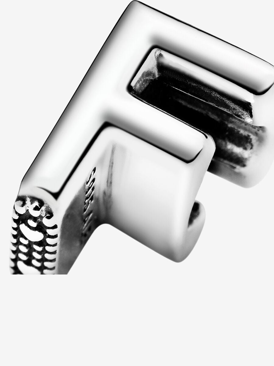 Letter F silver charm