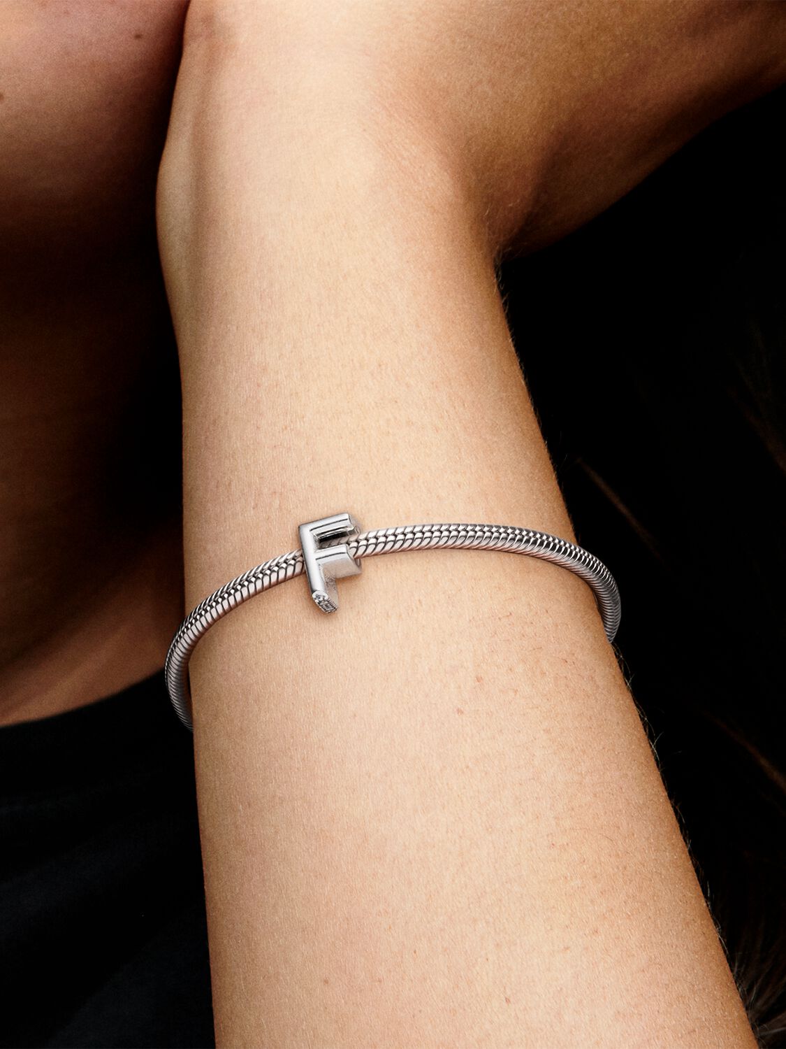 Letter F silver charm