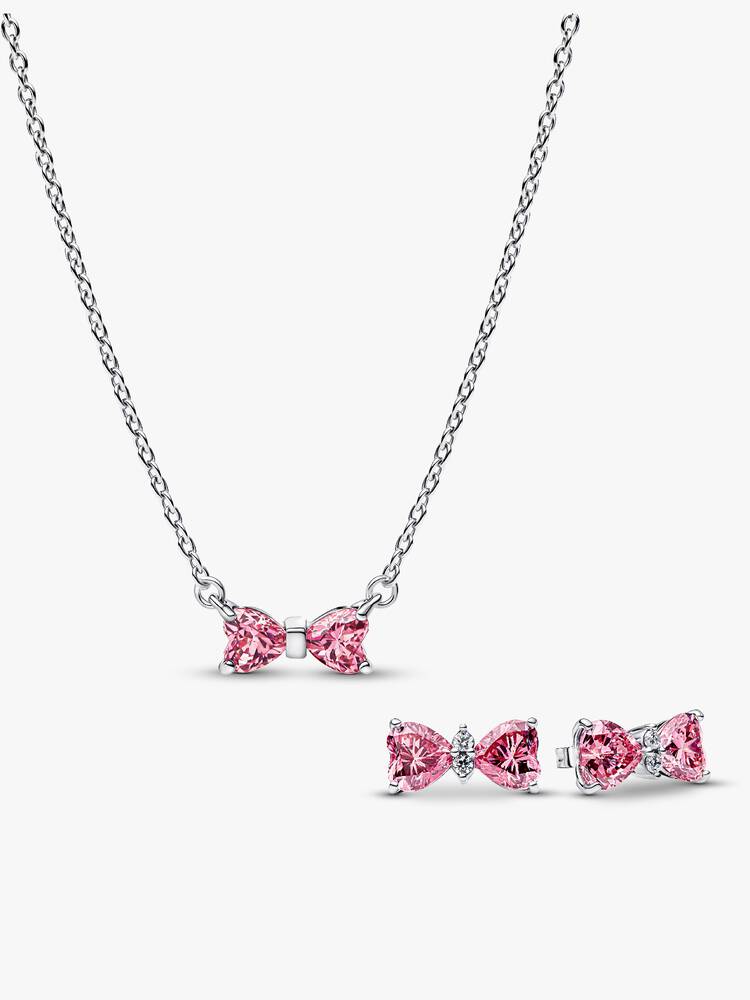 Sparkling Pink Bow Jewelry Gift Set