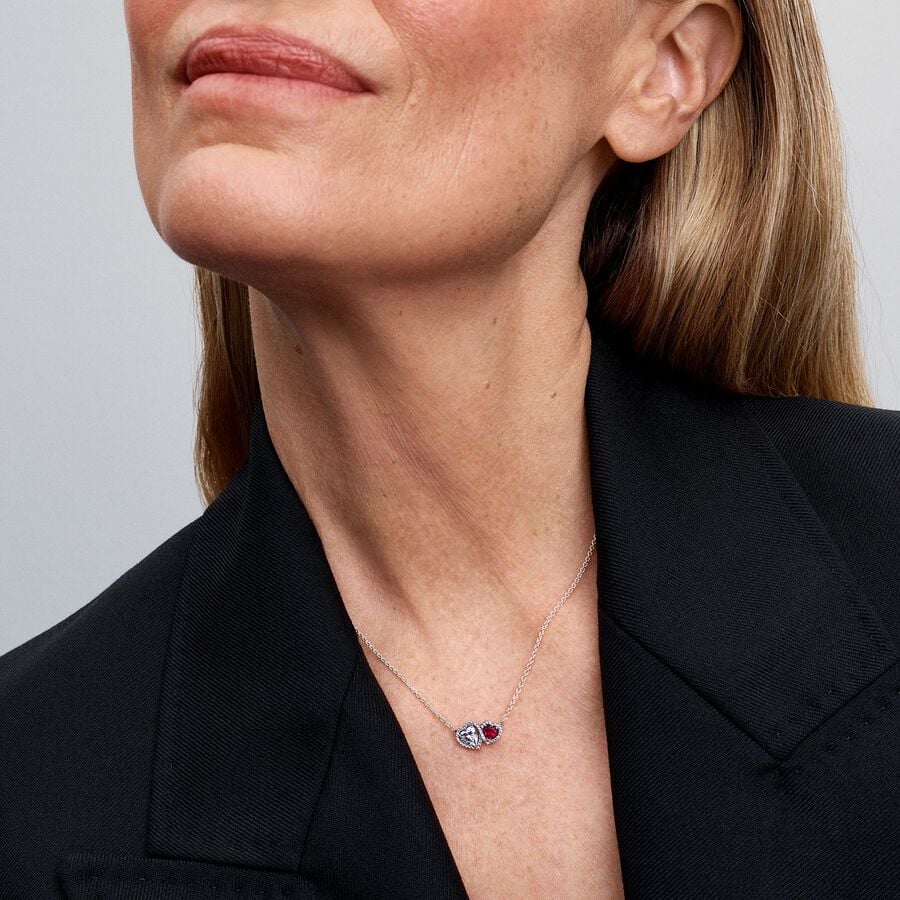 Halo Hearts Pendant Necklace