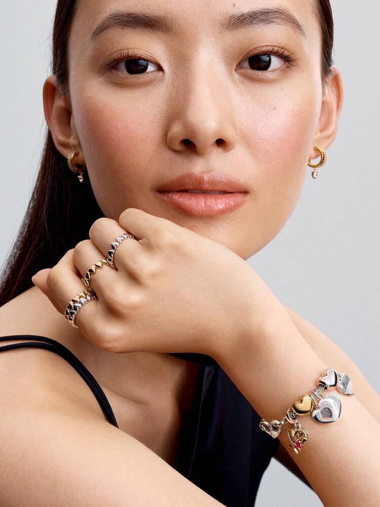 Dangling Heart Hoop Earrings