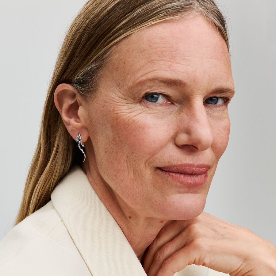 Rose in Bloom Curved Stud Earrings