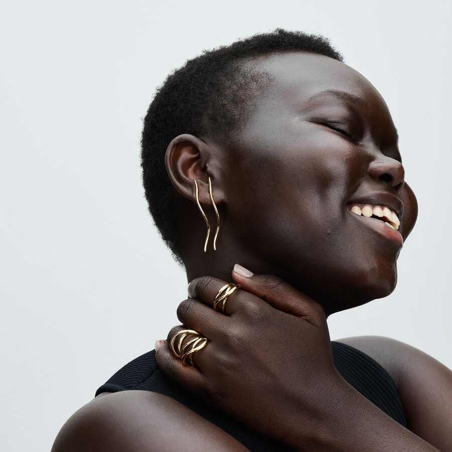 Organically Shaped Wire Stud Earrings