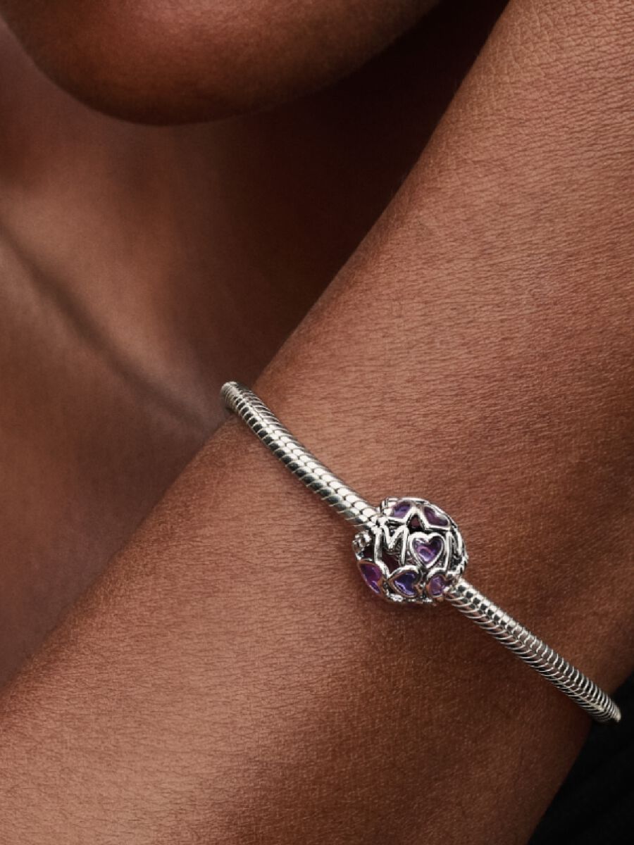 Mum heart silver charm