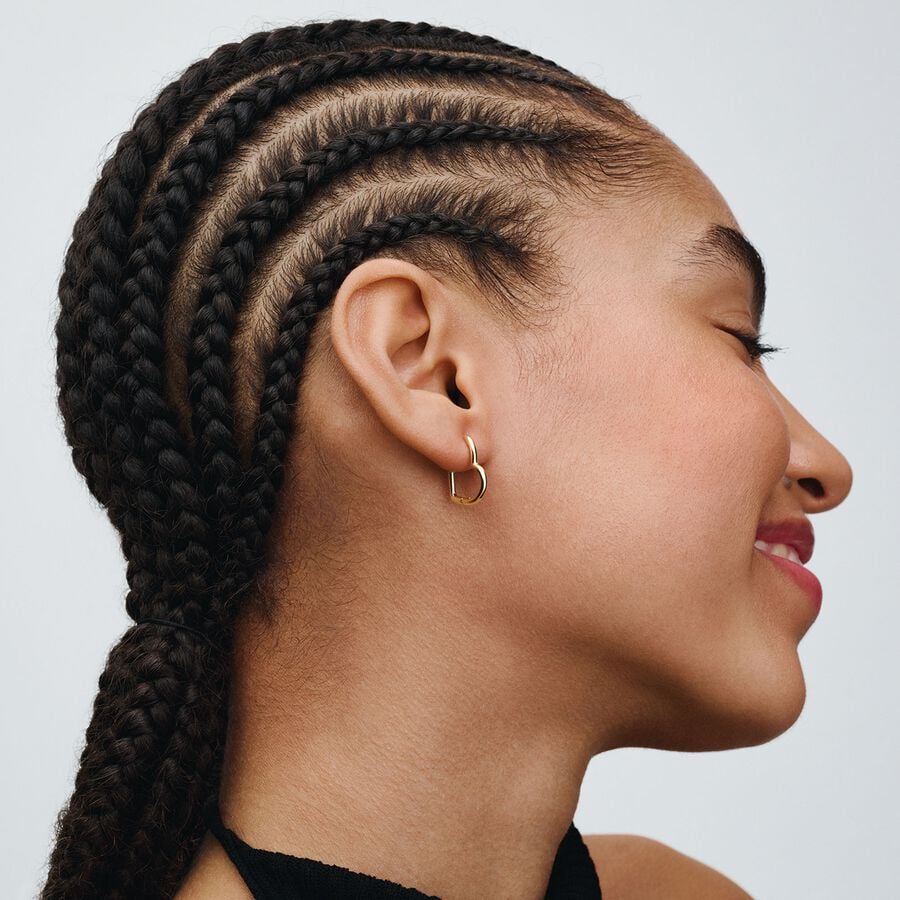 Asymmetrical Heart Hoop Earrings