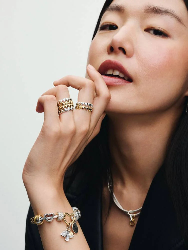 Beaded Open Heart Charm