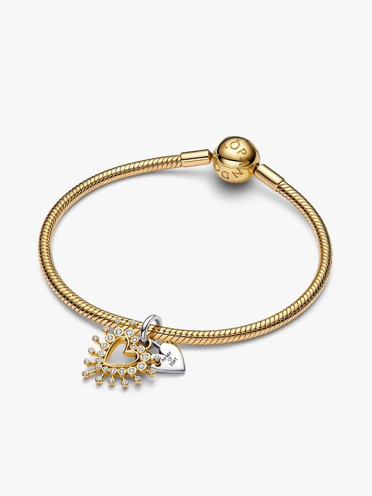 Radiant Heart Double Dangle Charm - Pandora West Africa CHARMS   