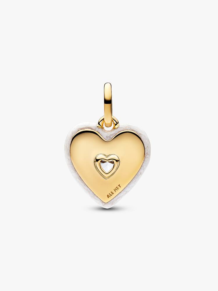 Radiating White Heart Medallion Charm - Pandora West Africa CHARMS   