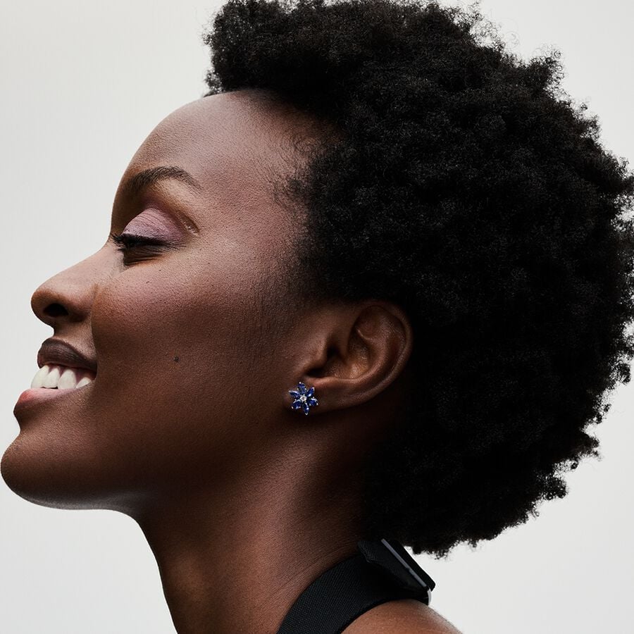 Sparkling Blue Herbarium Cluster Stud Earring